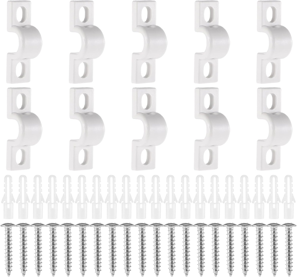 10 PCS Wire Shelf Clips, Shelf Clips for Metal Shelving Closet Maid Shelfs Clip Metal Shelfs Clip with Screws Expansion Tubes Metals Wire Clipes for Wires Shelving Concrete Installation Accessories