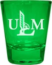 R and R Imports University of Louisiana Monroe Engraved Full Color 2 oz Shot Glass Green Officially Licensed Collegiate Product 4-Pack