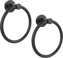 SetSail Towel Holder for Bathroom Wall Matte Black Towel Ring Stainless Steel Heavy Duty Hand Towel Hanger for Bath, Kitchen, 2 Pack