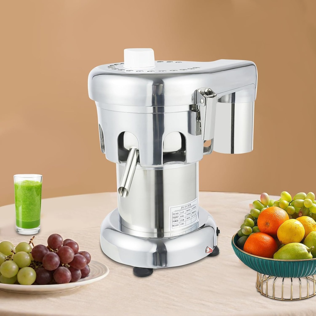 Commercial Juicer Machine - 370W Heavy Duty Stainless Steel Juice Extractor, 110V Centrifugal Juicer for Fruits & Vegetables, Low Noise with Pulp Separation (aluminum body)