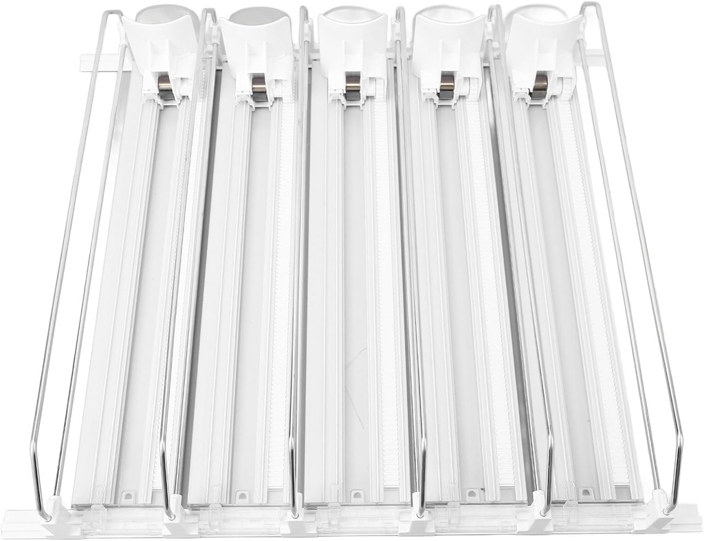 5pcs Soda Can Organizer for Fridge, Automatic Can Holder Dispenser, ABS Fridge Can Holder, Self Pushing Drink Organizer, Beverage Containers for Refrigerator Kitchen(White)