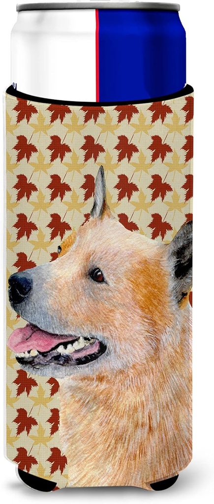 Australian Cattle Dog Fall Leaves Portrait Ultra Beverage Insulators for slim cans