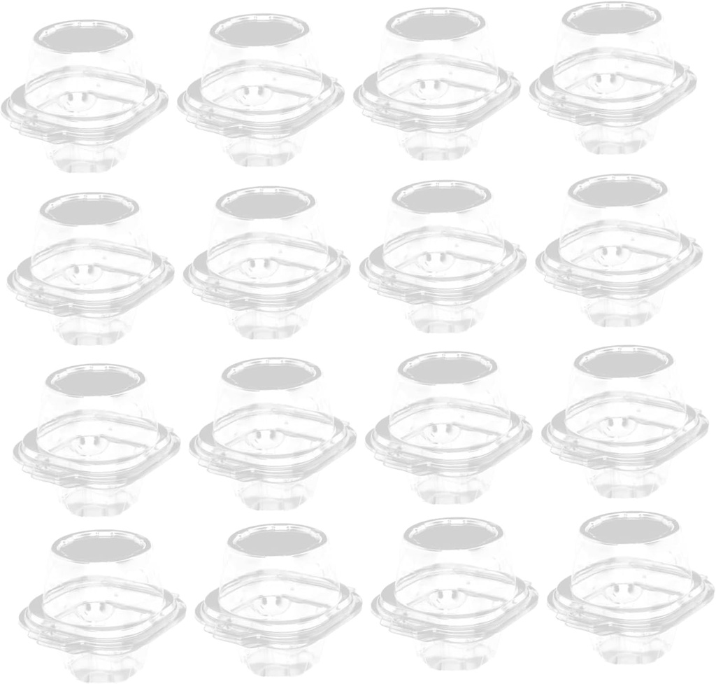 STOBAZA 50Pcs Transparent Pastry Packing Boxes Dessert Storage Boxes for Cupcakes and Tarts Stylish Cake Containers for Parties Bakeries Weddings