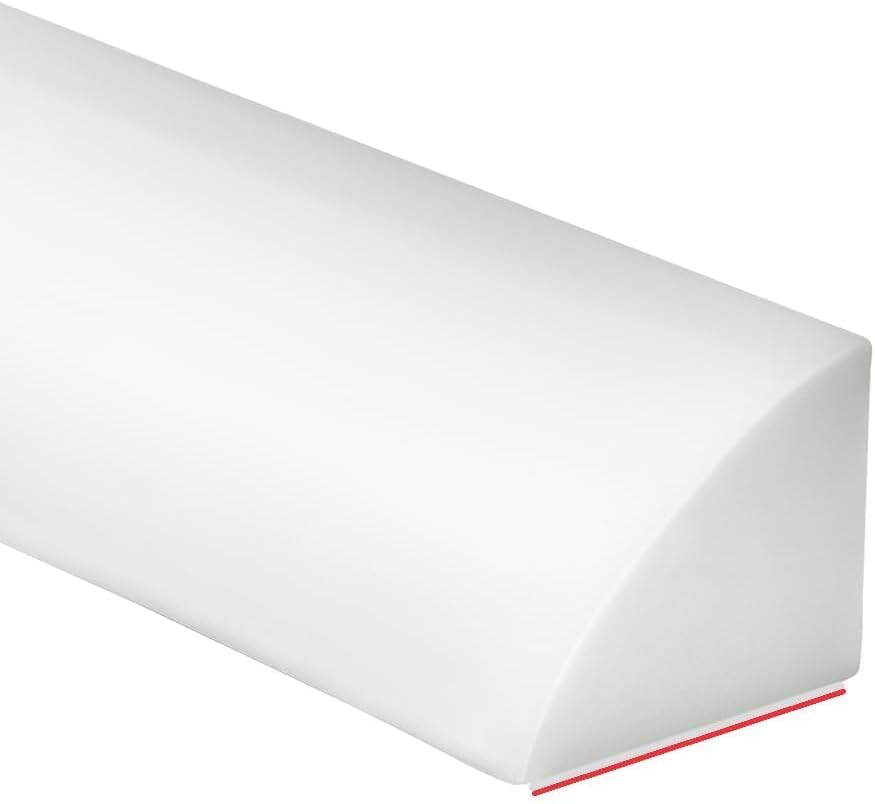 Duzzy 59 Inch Flexible Quarter Round Molding, Silicone Rubber Peel and Stick Shower Water Barrier Suitable for the Shower Corner or Kitchen Countertop Sink and Cooktop