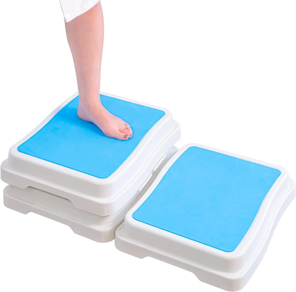 Bath Shower Step,Stackable Bathtub Non Slip Safety Step Stool, Indoor/Outdoor Handicap Wideing Hands Free Platform Medical Portable Stack-Able, for High Beds, Kitchens,Bathroom.