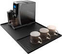 Silicone Coffee Mat for Countertop, 24''x16'' Large Coffee Bar Mat Spill Mats with Raised Edges, Coffee Bar Accessories Waterproof Coffee Maker Mat with Detachable Dish Drying Mats (Black)