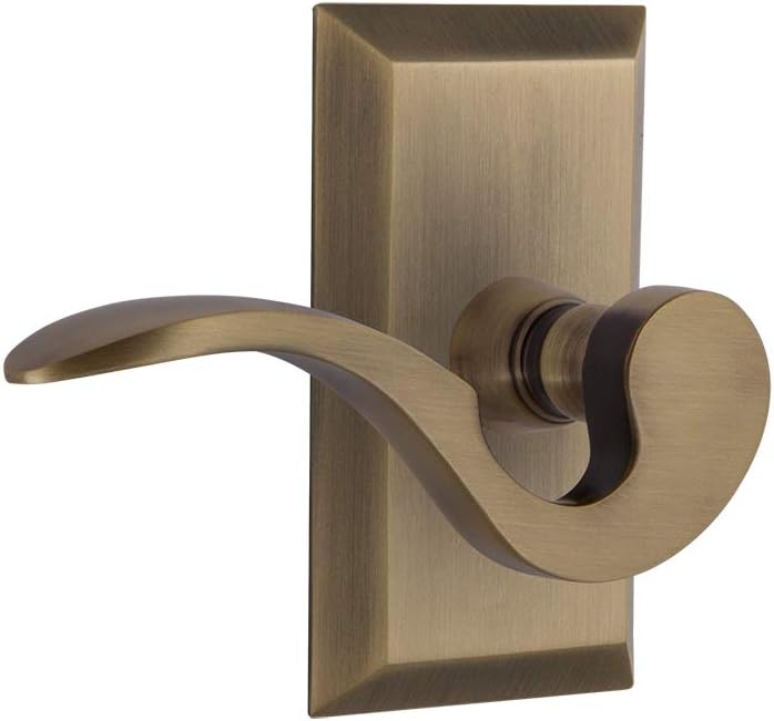 Nostalgic Warehouse Studio Plate Single Dummy Manor Lever in Antique Brass