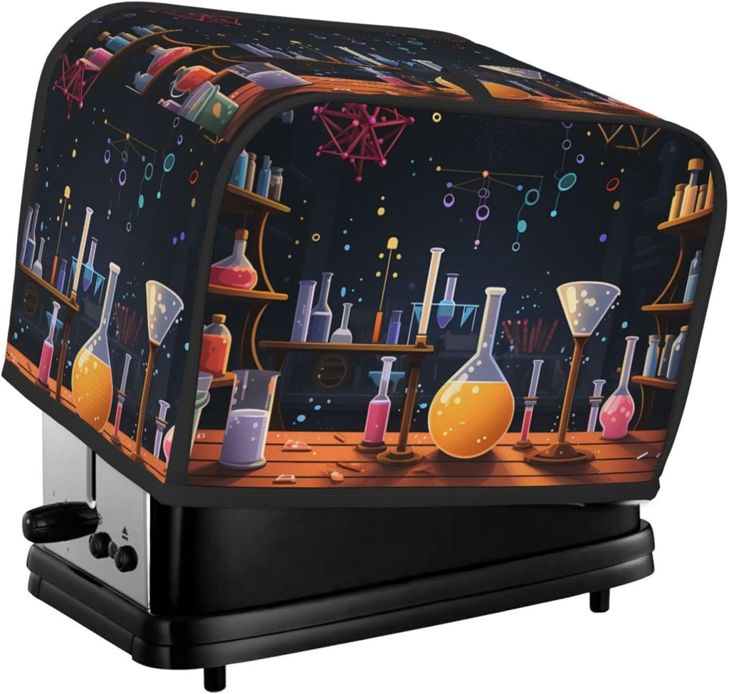 2 Slice Toaster Cover with Two Pockets for Storing knife Super Soft Appliance Cover Science Party Dust Cover for Kitchen Small Oven Cover Kitchen Bread Machine Protector Covers