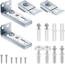 Bifold Closet Door Hardware Kit with Top/Bottom Bracket, Guide Wheel & Pivot Folding Door Hardware Replacement, Bifold Door for 7/8" to 1" Bifold Door Track(2 Pack)