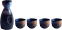 Traditional Sake Set,Ceramic Wine Bottle, Sake Cup, Small Sake Bottle Dispenser, Household Ceramic Sake Set (A A)