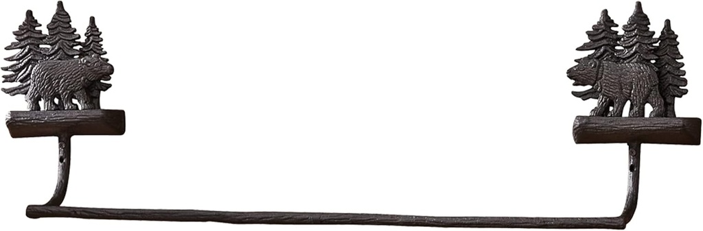 Park Designs Cast Black Bear Towel Bar - 24"