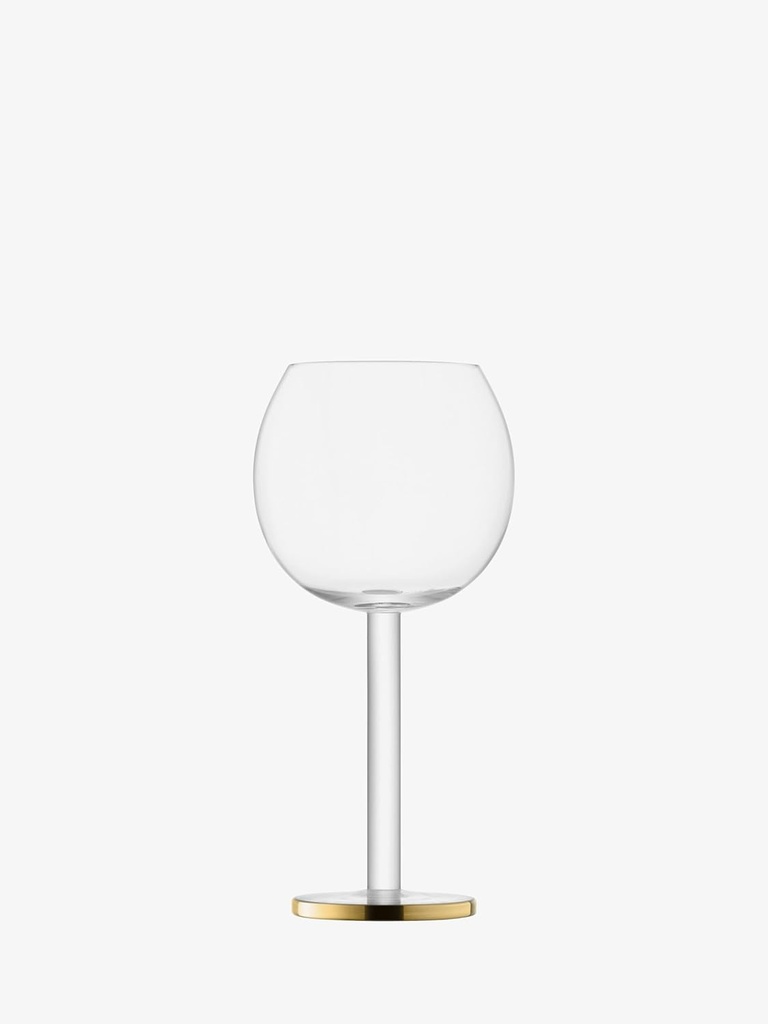 LSA International Luca Wine Goblets 11 oz, Set of 2, Luxury Hand Decorated Gold Band Glasses Elegant Mouth Blown Drinking Glassware