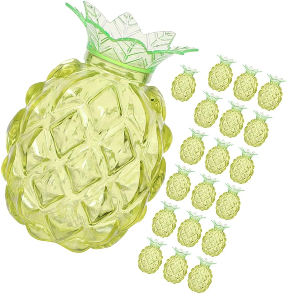 20pcs Pineapple Candy Box Fruity Boxes Favor Pineapple Decor Hawaiian Treats Hawaii Pineapple Fruit Shaped Candy Containers Pineapple Jars Pineapple Storage Container Plastic