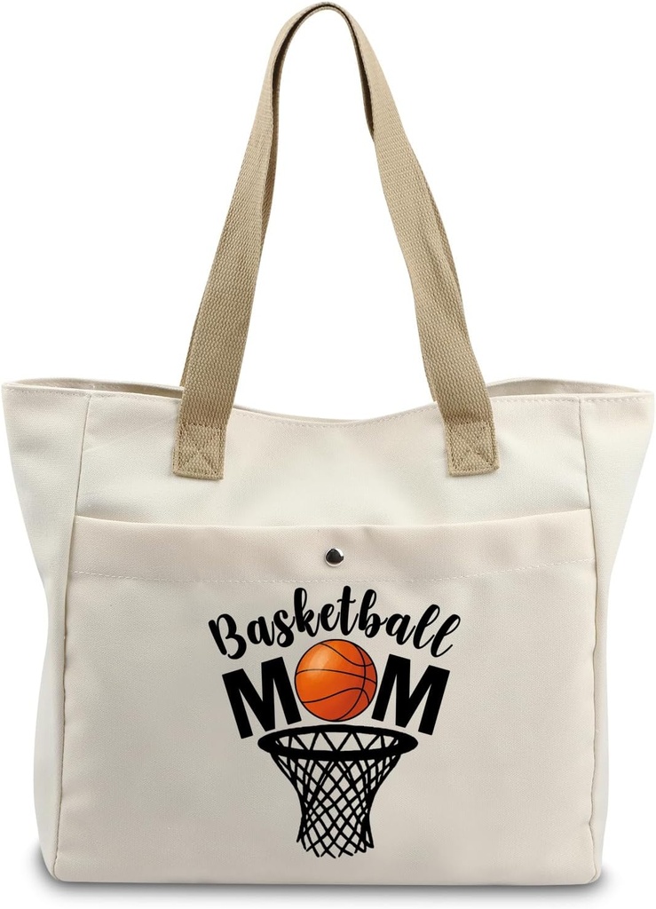 VAMSII Basketball Mom Tote Bag - Team Mom Gift, Coach Tote, Player Gifts - Sport Canvas Bag