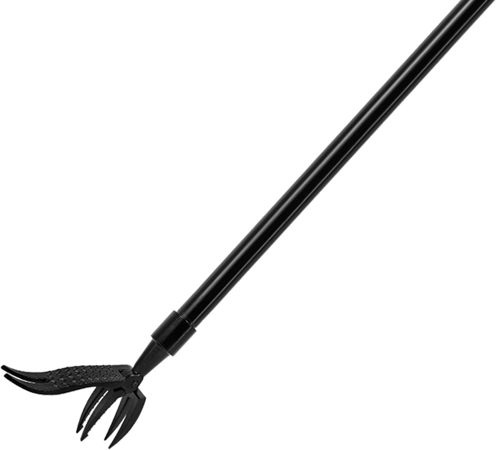 High Hardness Weed Pulling Tool - Manual Stand Up Weed Puller with 48" Metal Handle & 4-Claw Steel Head Design - Easily Remove Weeds Without Bending or Kneeling