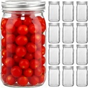 Mason Jars 32 oz,12 Pack Quart Mason Jars Wide Mouth With Lids,32oz Glass Canning Jars for Centerpieces,Food Storage,Meal Prep,Overnight Oats,Fermenting