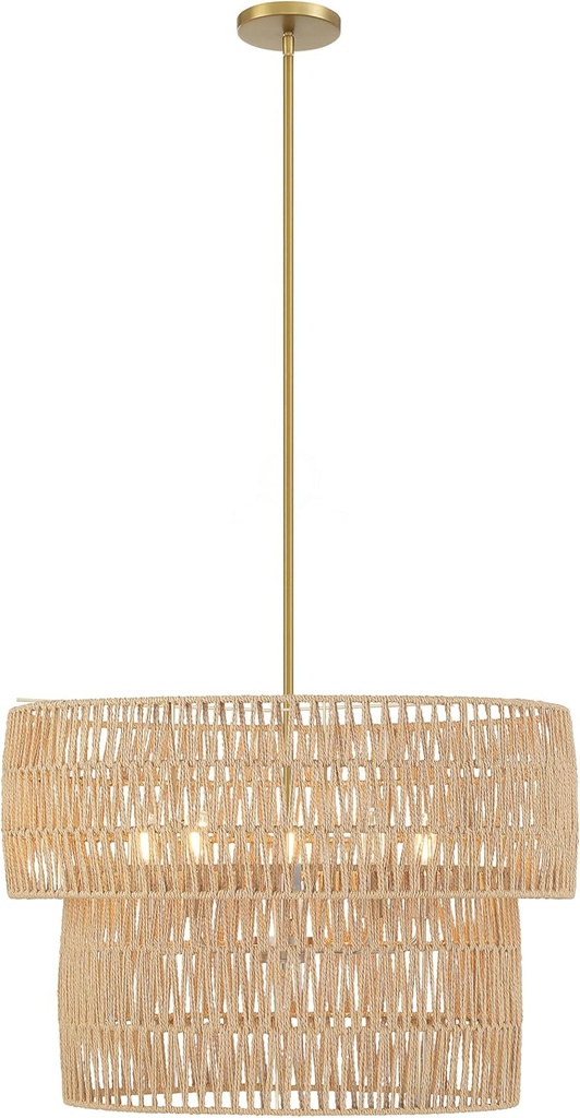 Minka Lavery 5045-695 Bungalow Heaven Pendant, 5-Light, 300 Total Watts, 26-in H x 18.13-in W, Soft Brass