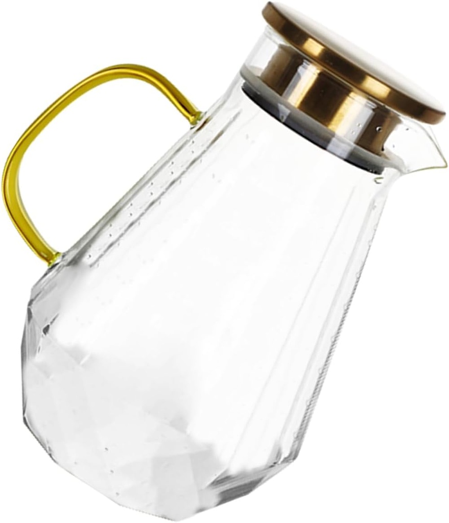 1500ml Borosilicate Glass Pitcher Lid Heat-Resistant Cold Water Kettle for Homemade Juice Iced Tea and Milk for Summer Beverages