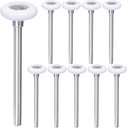 10pcs 1.8" Nylon Garage Door Rollers for 2" Garage Track, 6.2" Long Stem Quiet Garage Door Wheels, 6200zz Precision Bearing 11 Balls, White