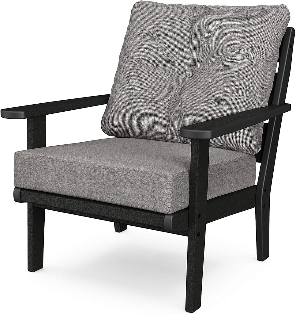 POLYWOOD® Lakeside Deep Seating Chair in Black/Grey Mist