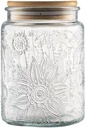 ANSQU Vintage Glass Jar with Lid, 23.7oz Airtight Glass Storage Canister Glass Food Storage Containers for Kitchen Counter, Pantry, Decorative Jar for Coffee, Tea, Sugar, Candy Cute Jar