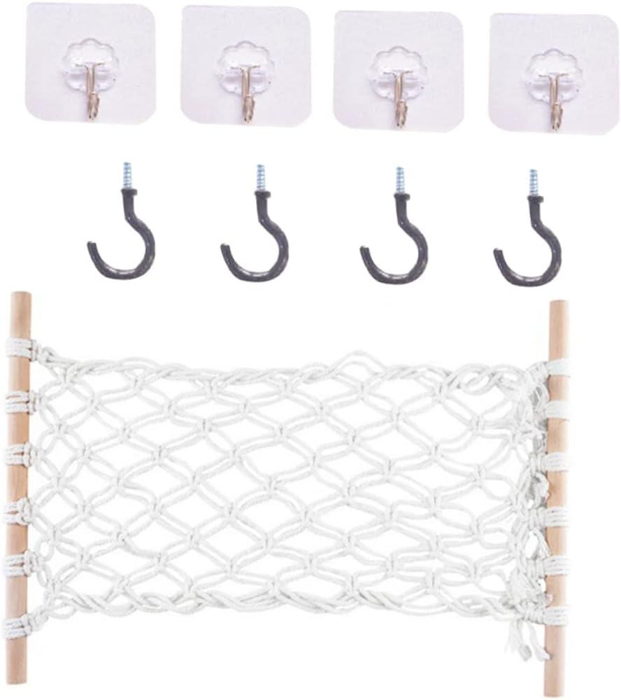 Cabilock Hanging Fruit Hammock Banana Holder Macrame Basket Fruit Organizer Kitchen under Cabinet