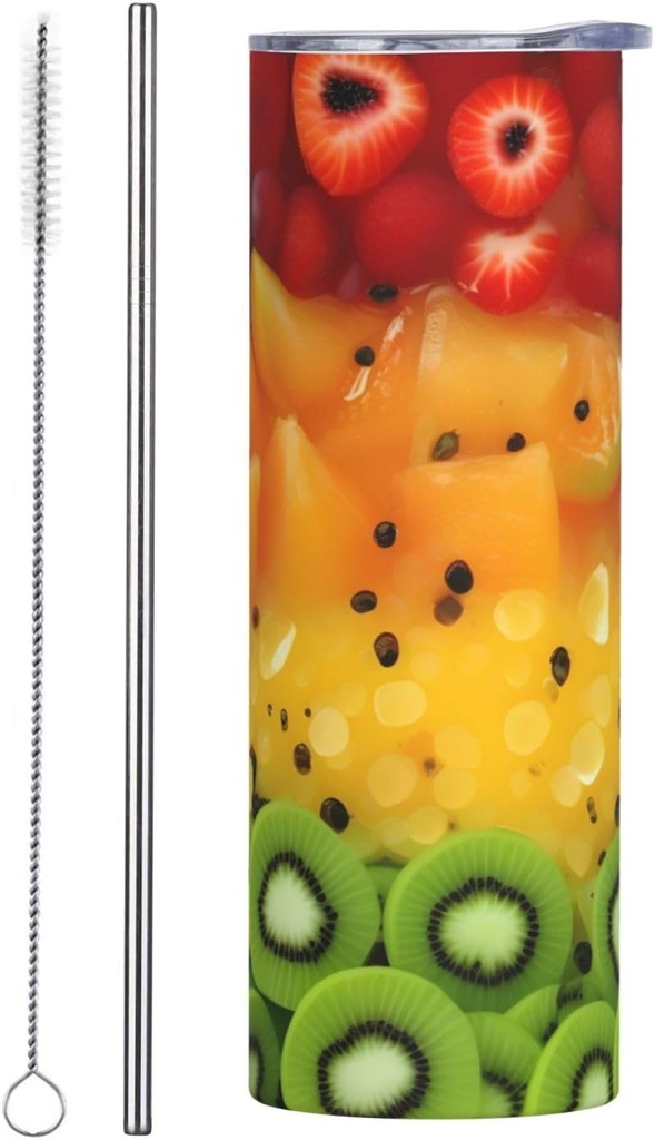 Fresh fruit 20oz straight straw cup (with straw) has certain heat preservation and cold preservation effects.