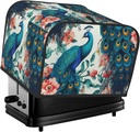 4 Slice Toaster Cover with Pocket Universal Size Toasters Dusts Covers Beautiful Peacock Flowers Bread Machine Cover & Protection Bread Machine Protector Small Kitchen Appliance Covers