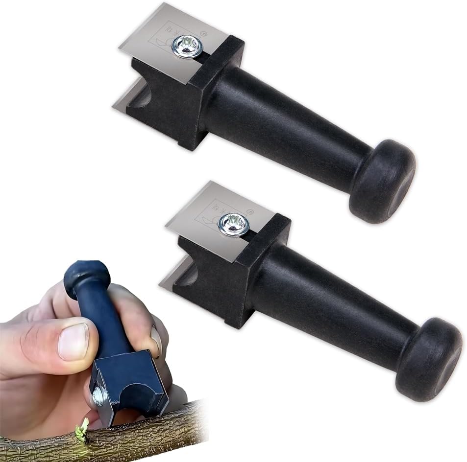 ZORZA 2Pcs Double Knife Branch Grafting Knife Garden Professional Grafting Cutting Tool Sharp Grafting and Pruning Tool Practical Bark Removal Garden Accessory for Gardeners & Fruit Tree Care