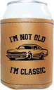 I’m Not Old I’m Classic Leather Beer Can Cooler Sleeve Holder Party, Personalized Gifts for Men Dad Grandpa Husband, Funny Gifts for Fathers Day Birthday Christmas