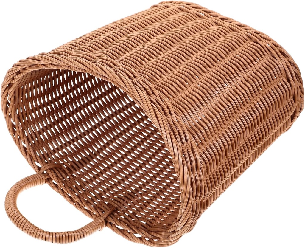 HEALLILY Wall Hanging Basket Woven Storage Basket for Kitchen for Ginger Garlic Vegetables No-drill Wall-mounted Design Rustic Material Present for Home Decor