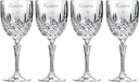 Marquis By Waterford Personalized Markham 13oz Water Goblets, Set of 4 Custom Engraved Formal Crystal Water Glasses for Dining Room Table Décor