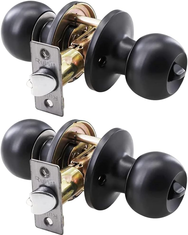 Door Knob Lock Key Bedroom - Keyed Door Knob Lock Interior and Exterior Bathroom Doorknob,Bedroom Entry Door Knobs with Lock and Key，Satin Stainless Steel Standard Door knob Lock（2 Pack）
