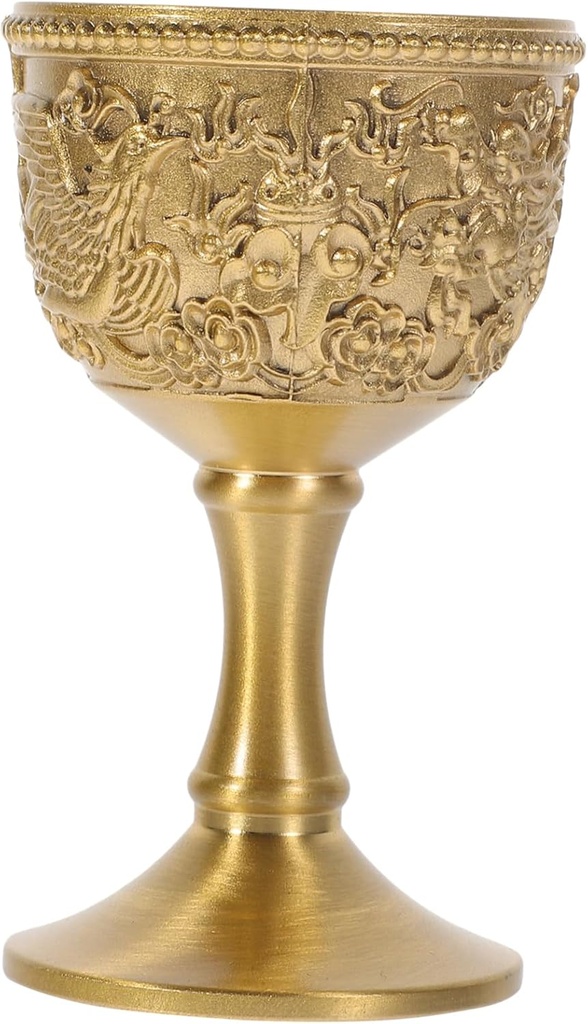 KICHOUSE Traditional Goblet Retro Dragon and Elegant Wine Cup for Spirits Decorative High Foot Liquor for Home and