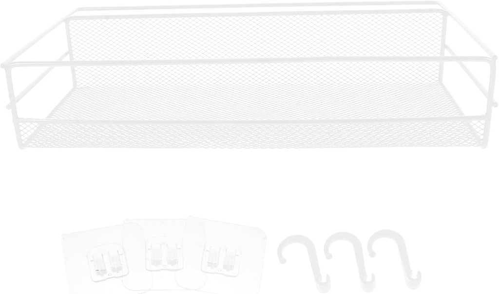 Homoyoyo Hanging Wall Basket Non-punching Metal Organizer for Kitchen Capacity Wire Storage Bin for Wall Mounting Easy Installation for Finish