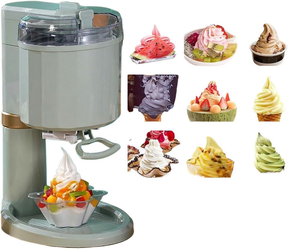 Children's Cone Ice Cream Machine, DIY Home Ice Cream Machine, Pre Frozen Ice Cream Machine with Electronic Scale, Completed Within 10 Minutes