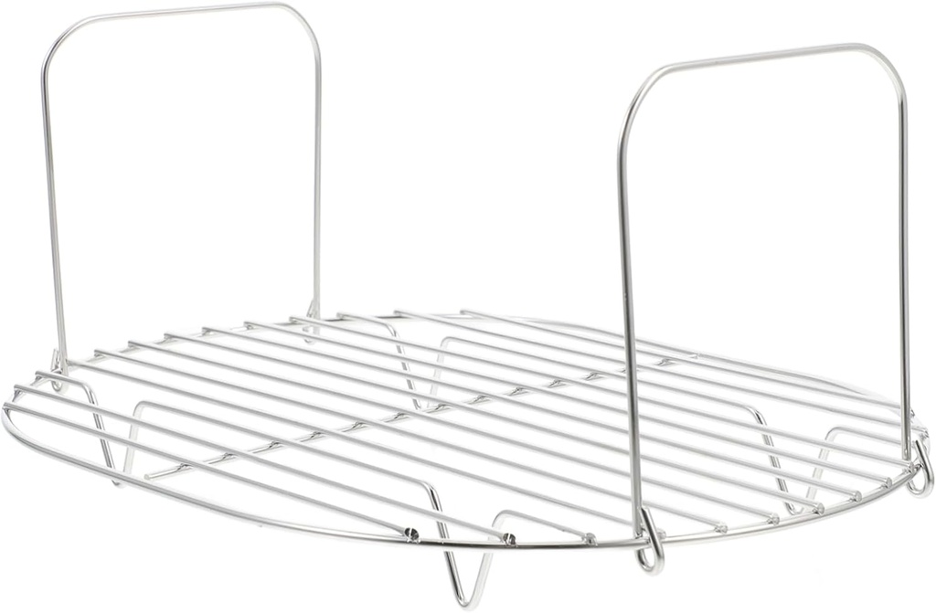 Multi Function Iron Steaming Rack with Handles for Air Fryer and Slow Cooker Efficient Draining Round Steamer Stand Heat Conductive Baking and Cooling Rack for Kitchen Cooking