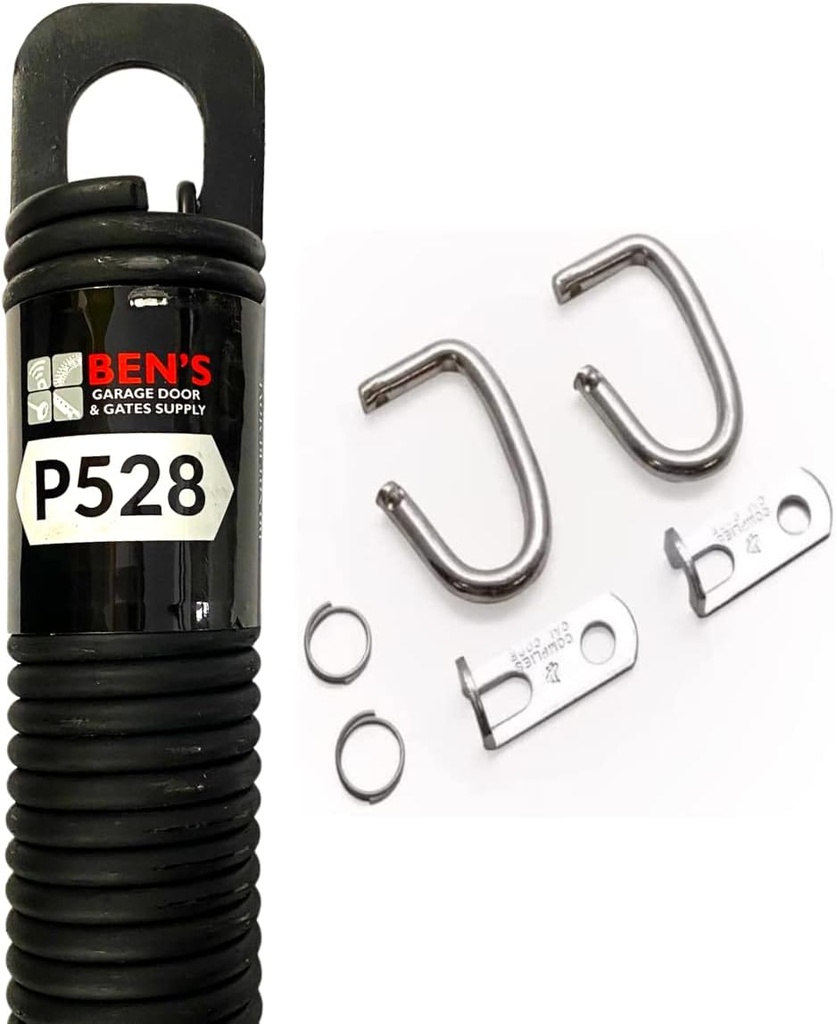 Ben's P528 28-Inch Plug-End Garage Door Spring (.207 in #5 Wire) with C-Hook (Pair)