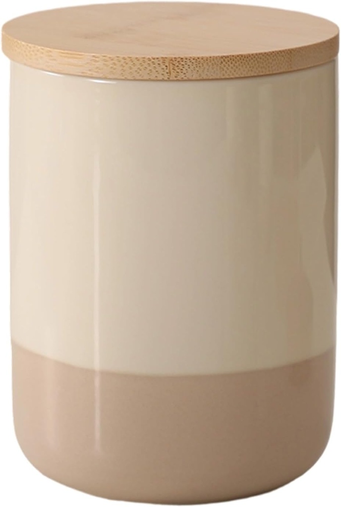 Ceramic Canister with Airtight Seal Lid, Kitchen Canisters for Countertop, Large Food Storage Jar for Flour, Coffee Bean, Sugar, Tea, Spices and More, Home Decor (1300ml/43.96oz)