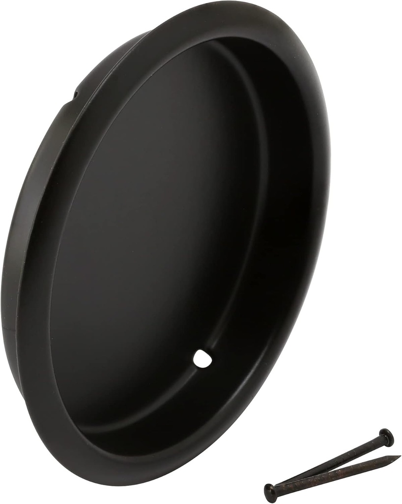 Prime-Line N 7572 Closet Door Finger Pull, 2-1/8 In., Matte Black Finish (2 Pack)