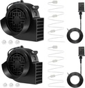 2-Pack Inflatable Fan Blower Replacement, 12V 1.2A Air Blower for Inflatables with 3 LED Light Strings for Thanksgiving Christmas Halloween Yard Party Holiday Inflatable Decorations