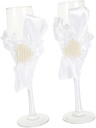 1pair Elegant Wedding Wine Glasses Bride Groom Goblets Decor for Wedding Parties and Celebrations Flutes