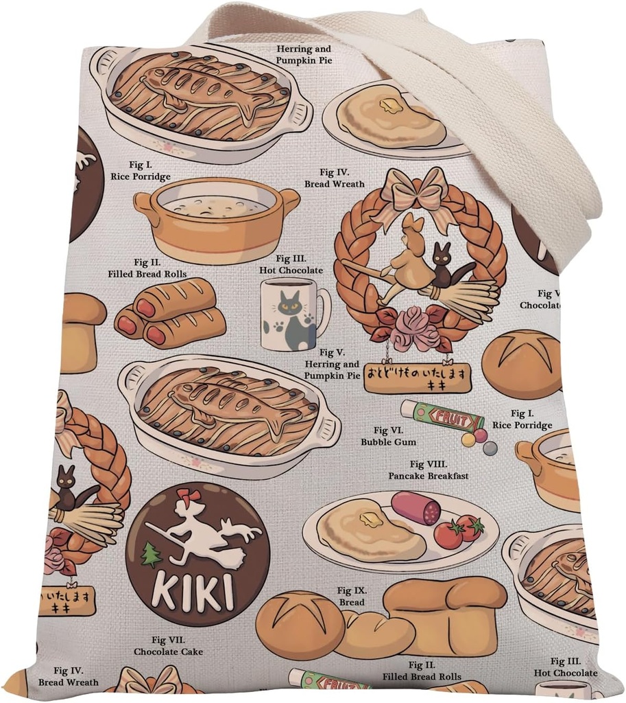 BDPWSS Anime Lover Gifts Kawaii Anime Treats Reusable Shopping Bag For Anime Character Fans Bakery Themed Gift