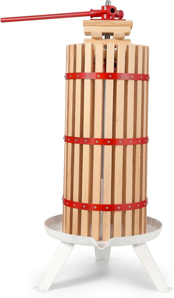 7.9 Gal Manual Fruit Wine Press with A Filter Bag, Manual Juice Maker, Hand Juicer Squeezer for Honey Wine Cheese Olive Oil Apple Grape Cider, Triangular Design, Wine Making for Kitchen Outdoor