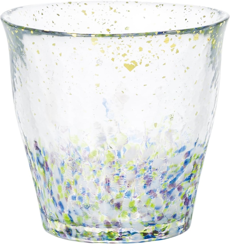 ADERIA F71466 Tsugaru Vidro Ice Flower Gold Sake Shochu, Rock Glass, Drop, 10.1 fl oz (300 ml), Made in Japan, Exclusive Wooden Box, Highball, Whiskey, Beer, Sake, Shochu, Stylish, Brandy Beer, Gift,