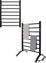 Heated Towel Rack, 8-Bar Towel Heater, Wall Mounted/Freestanding Design Towel Warmer, Black
