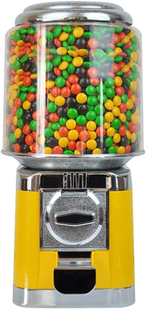 Candy Machine Commercial Automatic Candy Machine Vending Machine Bubble Gum Machine Home Vending Machine Coin Gumball Machine for Kids (Yellow)