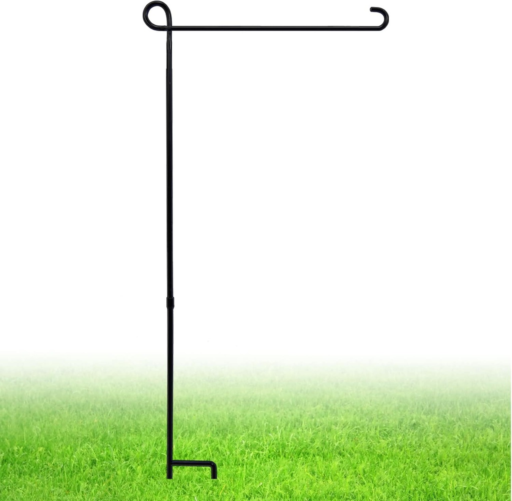 Garden Flag Stand, Thickened Pole Sturdy Straight Premium Metal Yard Flag Holder Weather-Proof Flagpole Seasonal Garden Flag, Christmas Garden Flag, Outdoor Decor Decoration