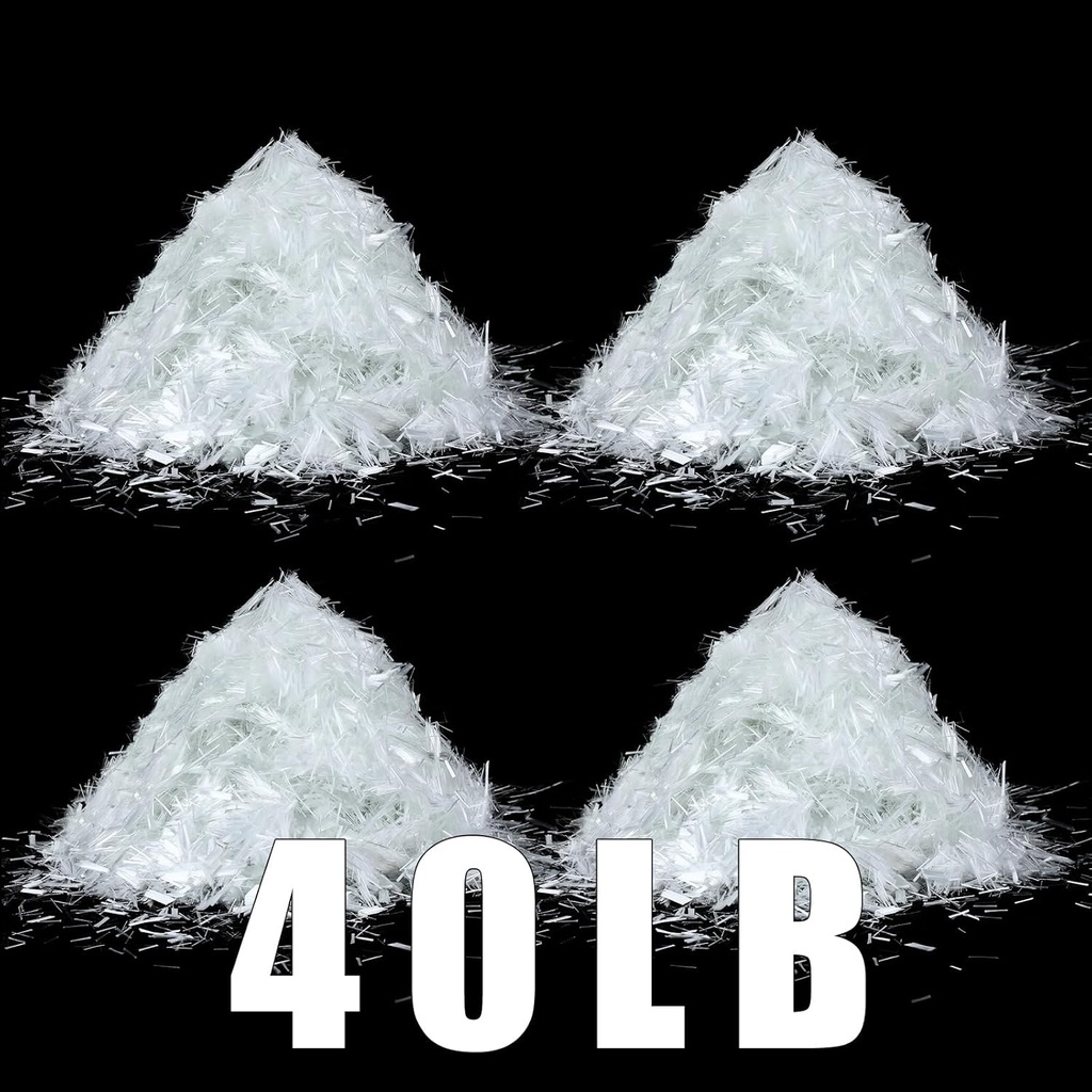 4 Pcs 10 Lb 3/4'' (19 mm) Fiberglass for Concrete Cement Mortar Mix, Reinforcement Anti Seepage Anti Cracking White Fibers Fiberglass for Concrete Building Walls Garden Floor
