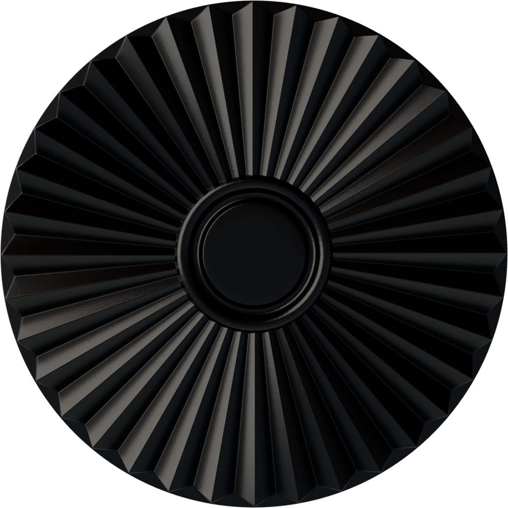 Ekena Millwork CM20SHBLF Shakuras Ceiling Medallion for Canopies up to 5", Jet Black